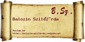 Balozin Szilárda névjegykártya